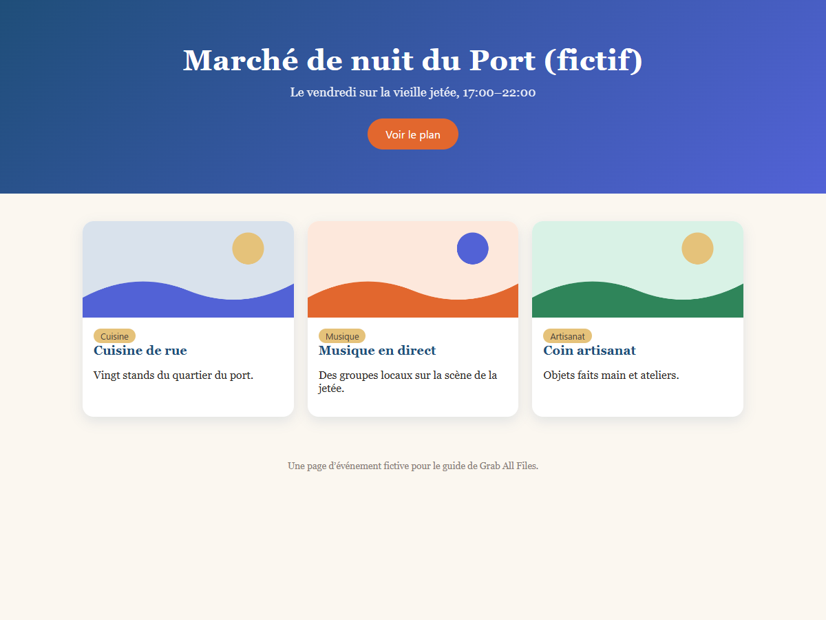 Le HTML enregistré, une fois ouvert