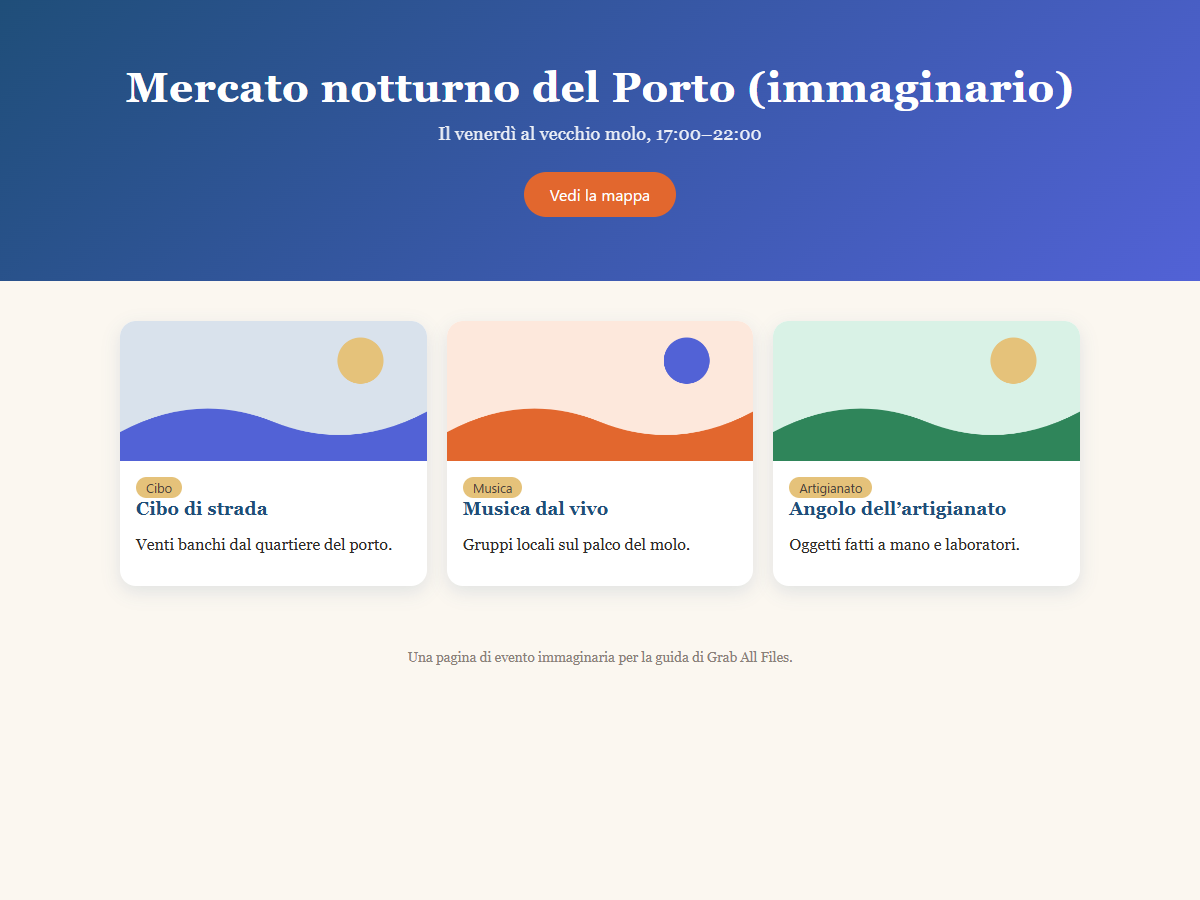 L’HTML salvato, aperto